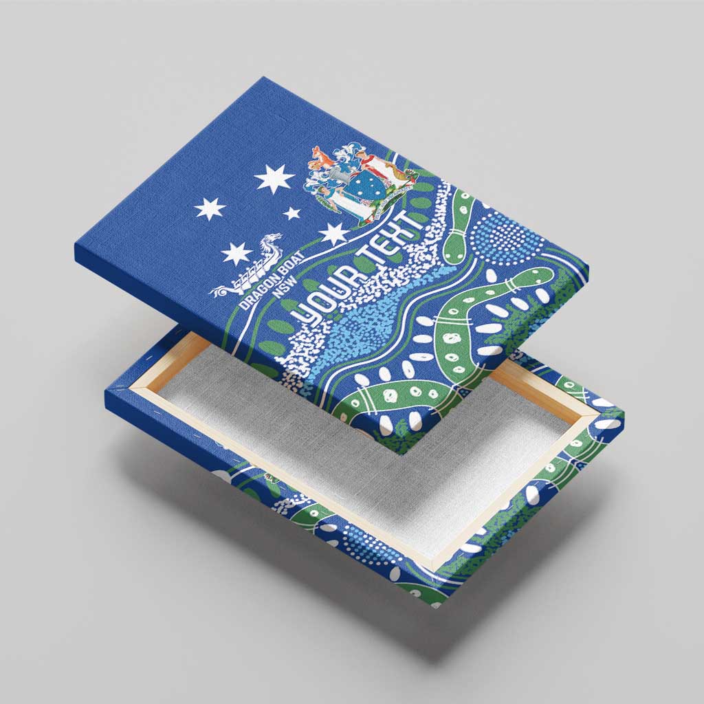Personalised Australia Victoria Dragons Boat Canvas Wall Art Aussie Aboriginal Dot Style