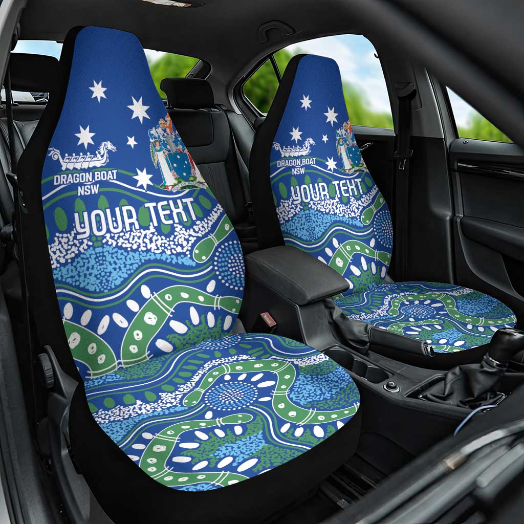 Personalised Australia Victoria Dragons Boat Car Seat Cover Aussie Aboriginal Dot Style