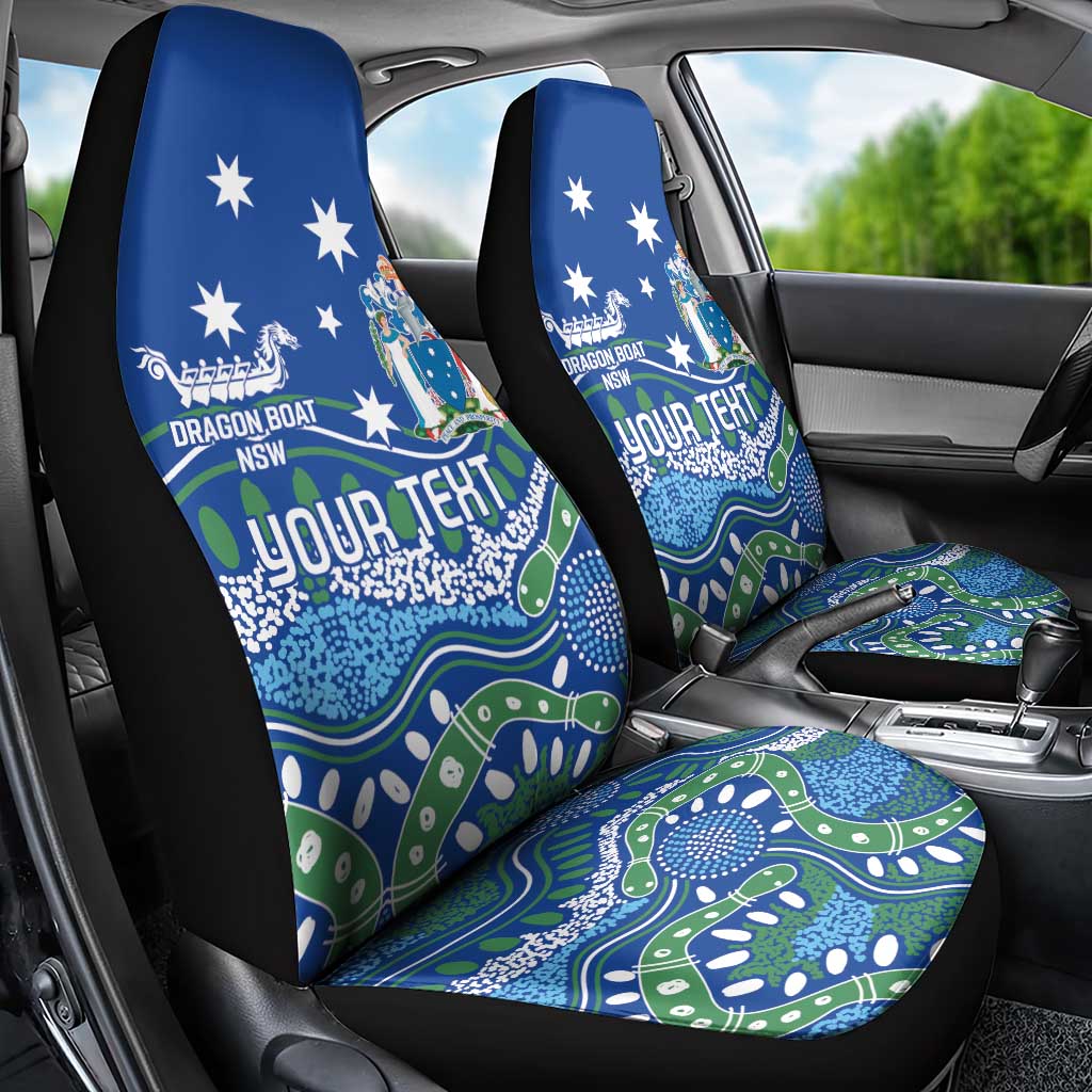Personalised Australia Victoria Dragons Boat Car Seat Cover Aussie Aboriginal Dot Style