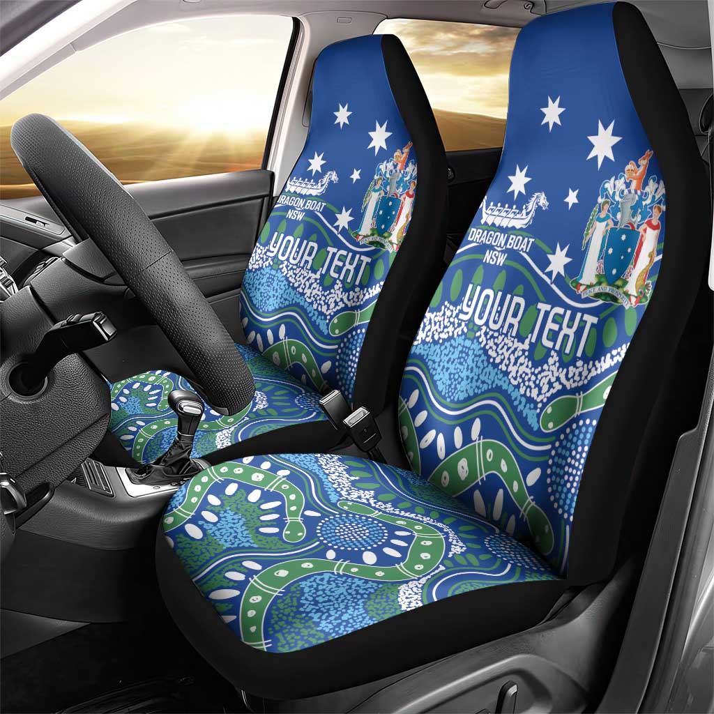 Personalised Australia Victoria Dragons Boat Car Seat Cover Aussie Aboriginal Dot Style