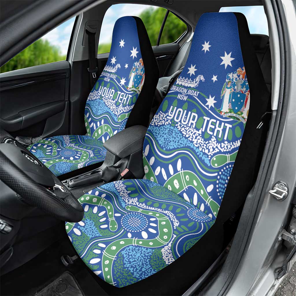 Personalised Australia Victoria Dragons Boat Car Seat Cover Aussie Aboriginal Dot Style