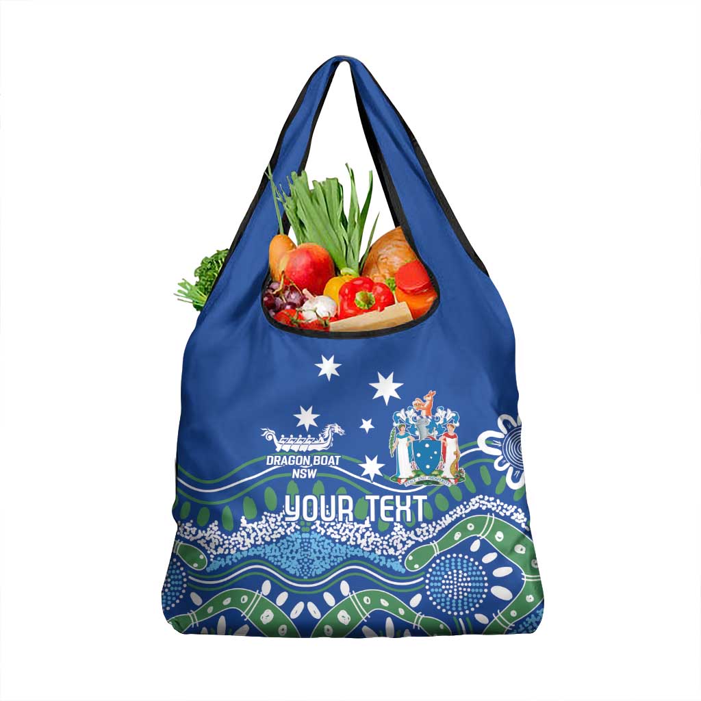 Personalised Australia Victoria Dragons Boat Grocery Bag Aussie Aboriginal Dot Style