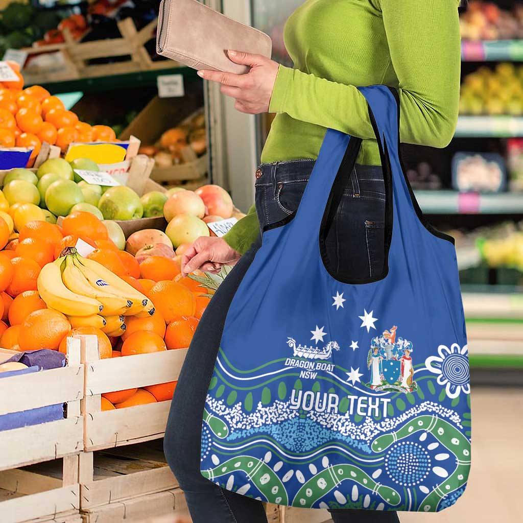 Personalised Australia Victoria Dragons Boat Grocery Bag Aussie Aboriginal Dot Style
