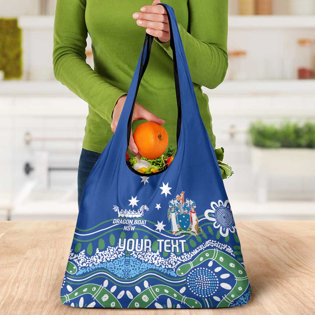 Personalised Australia Victoria Dragons Boat Grocery Bag Aussie Aboriginal Dot Style
