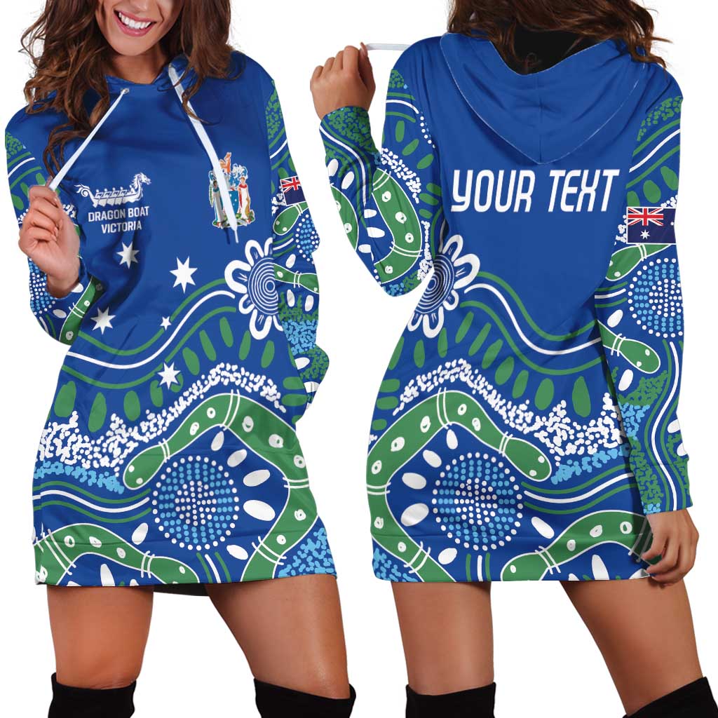 Personalised Australia Victoria Dragons Boat Hoodie Dress Aussie Aboriginal Dot Style