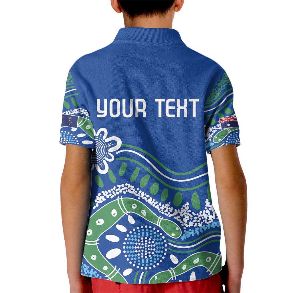 Personalised Australia Victoria Dragons Boat Kid Polo Shirt Aussie Aboriginal Dot Style