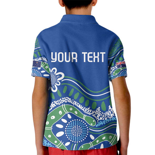 Personalised Australia Victoria Dragons Boat Kid Polo Shirt Aussie Aboriginal Dot Style