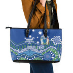 Personalised Australia Victoria Dragons Boat Leather Tote Bag Aussie Aboriginal Dot Style