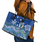Personalised Australia Victoria Dragons Boat Leather Tote Bag Aussie Aboriginal Dot Style