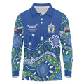 Personalised Australia Victoria Dragons Boat Long Sleeve Polo Shirt Aussie Aboriginal Dot Style