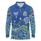 Personalised Australia Victoria Dragons Boat Long Sleeve Polo Shirt Aussie Aboriginal Dot Style