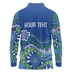 Personalised Australia Victoria Dragons Boat Long Sleeve Polo Shirt Aussie Aboriginal Dot Style