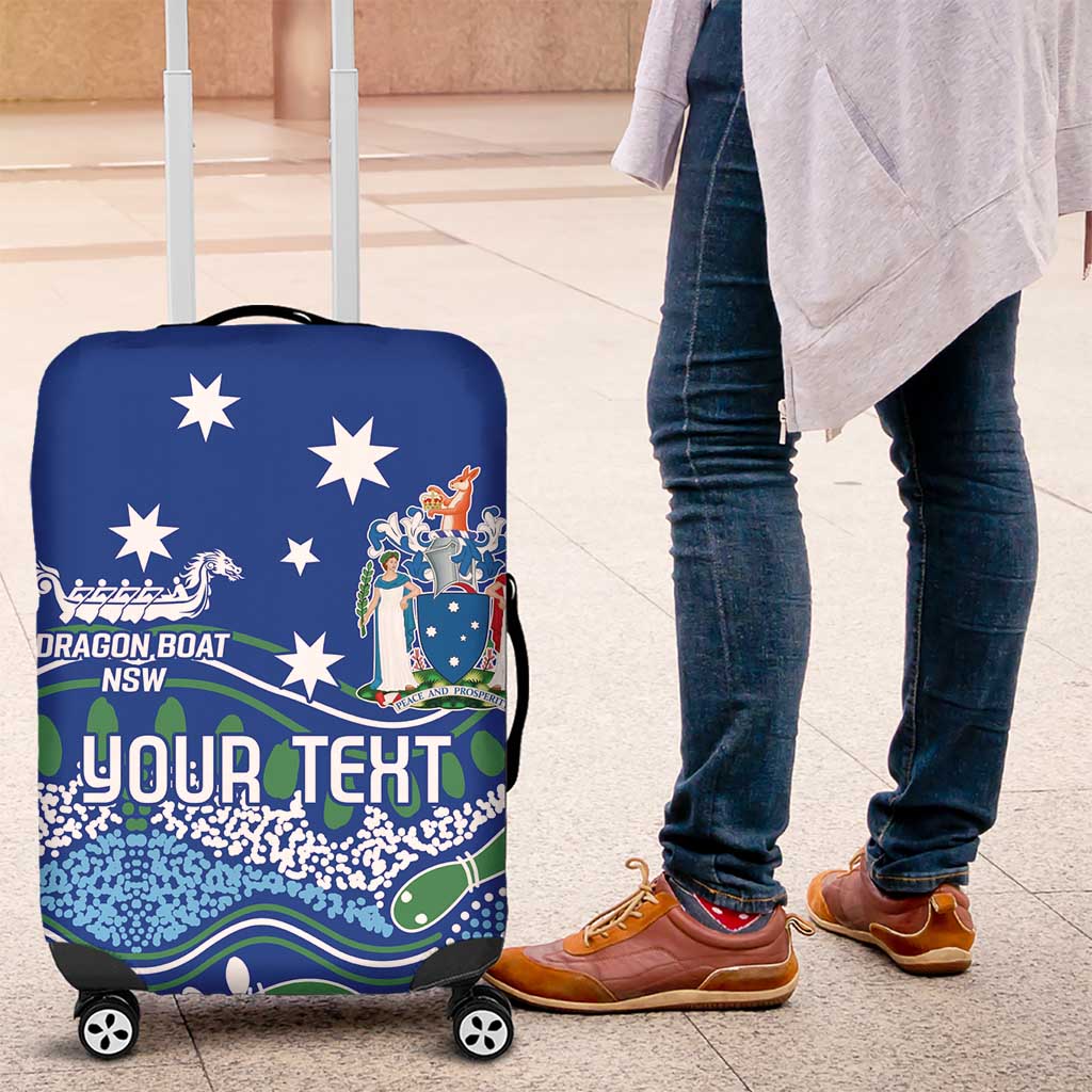 Personalised Australia Victoria Dragons Boat Luggage Cover Aussie Aboriginal Dot Style