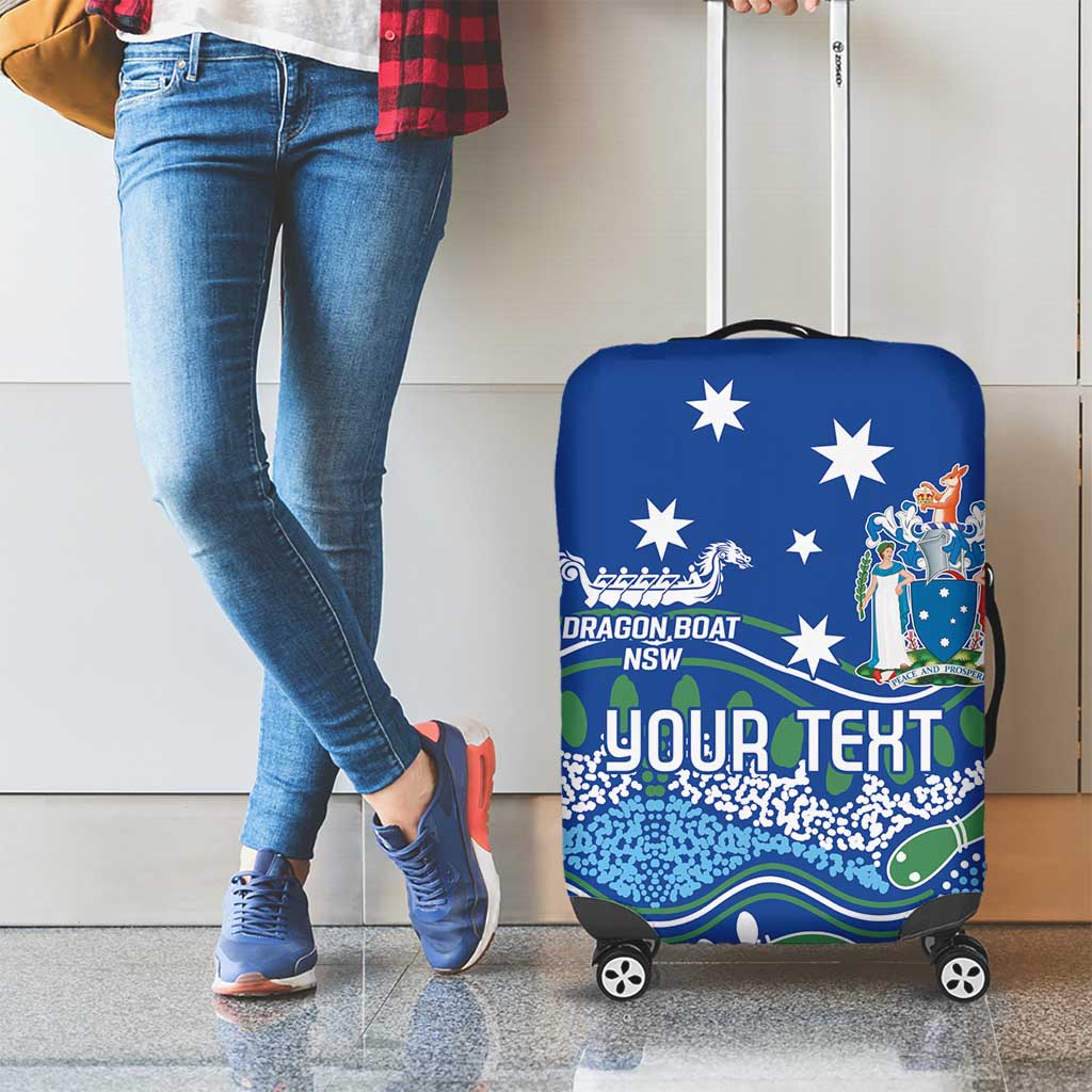 Personalised Australia Victoria Dragons Boat Luggage Cover Aussie Aboriginal Dot Style