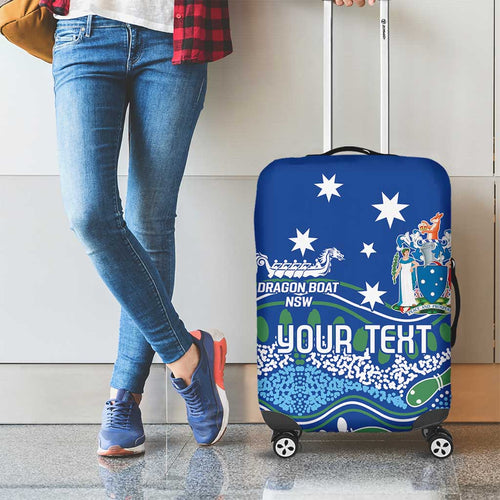 Personalised Australia Victoria Dragons Boat Luggage Cover Aussie Aboriginal Dot Style