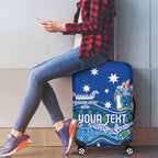 Personalised Australia Victoria Dragons Boat Luggage Cover Aussie Aboriginal Dot Style