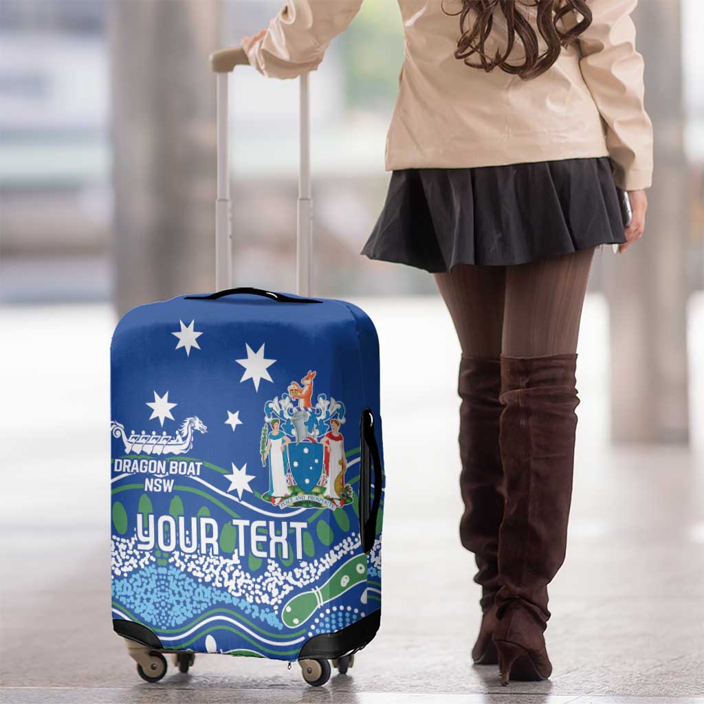 Personalised Australia Victoria Dragons Boat Luggage Cover Aussie Aboriginal Dot Style