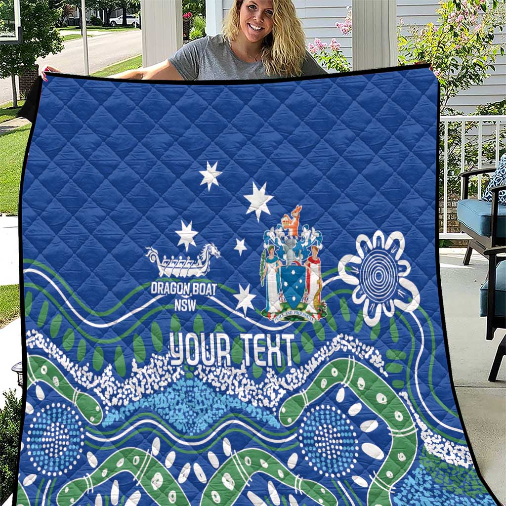 Personalised Australia Victoria Dragons Boat Quilt Aussie Aboriginal Dot Style