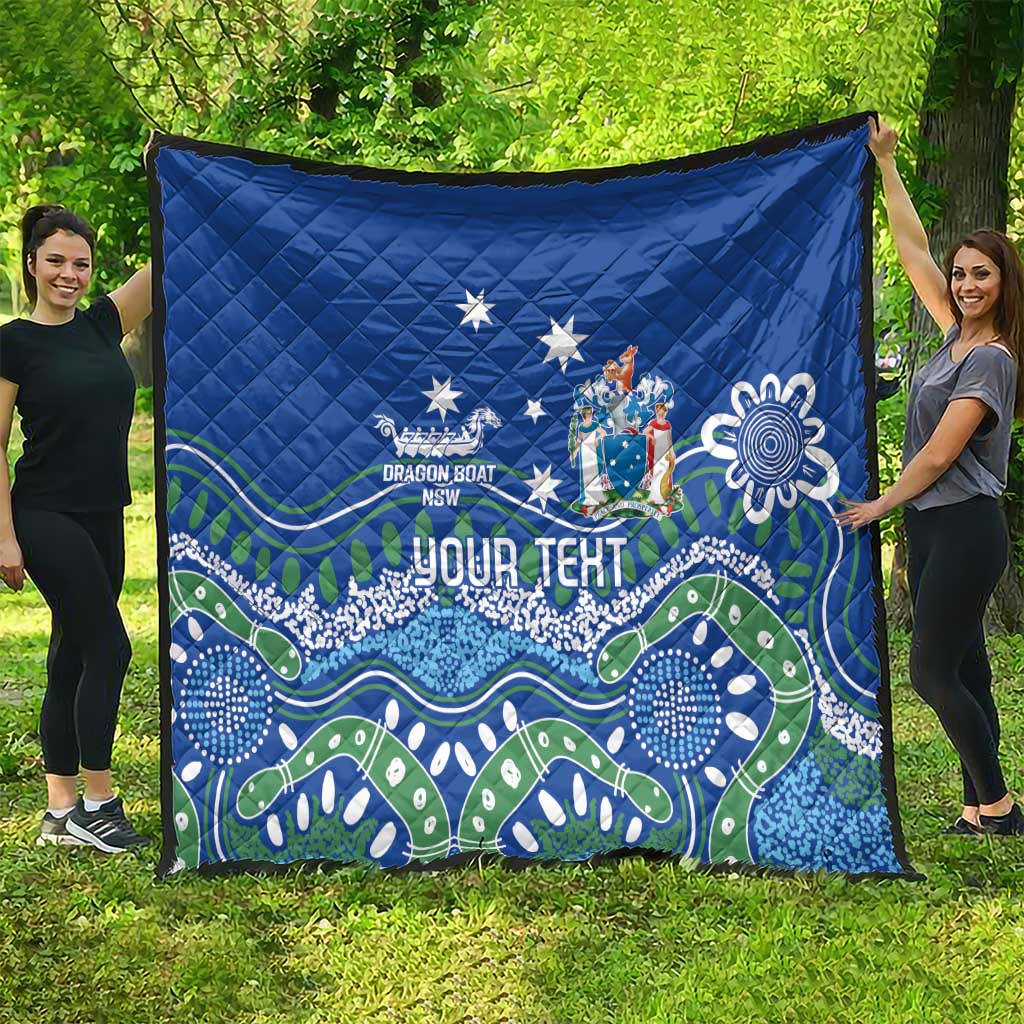 Personalised Australia Victoria Dragons Boat Quilt Aussie Aboriginal Dot Style