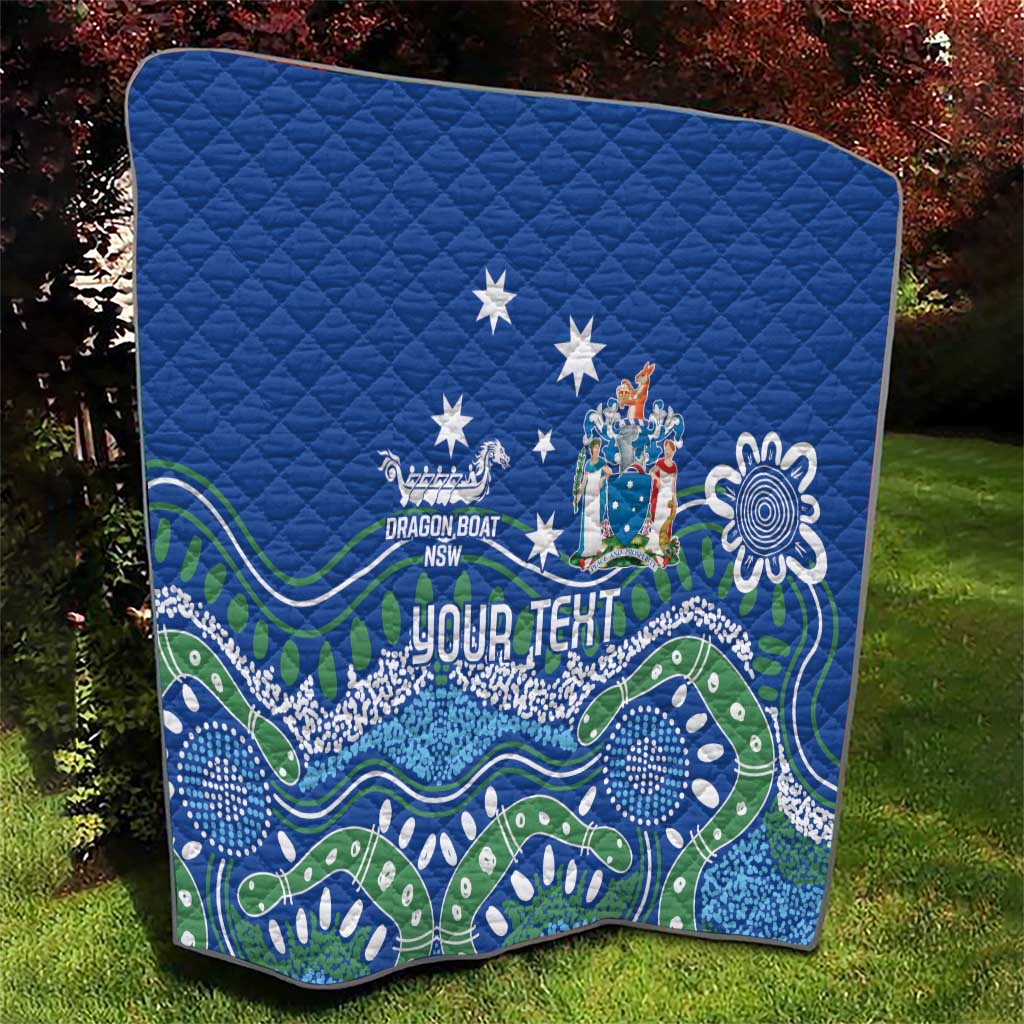 Personalised Australia Victoria Dragons Boat Quilt Aussie Aboriginal Dot Style