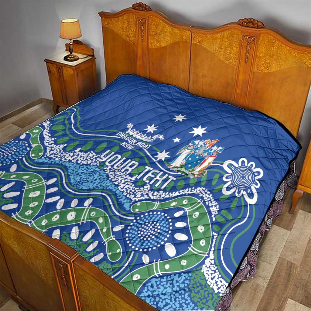 Personalised Australia Victoria Dragons Boat Quilt Aussie Aboriginal Dot Style
