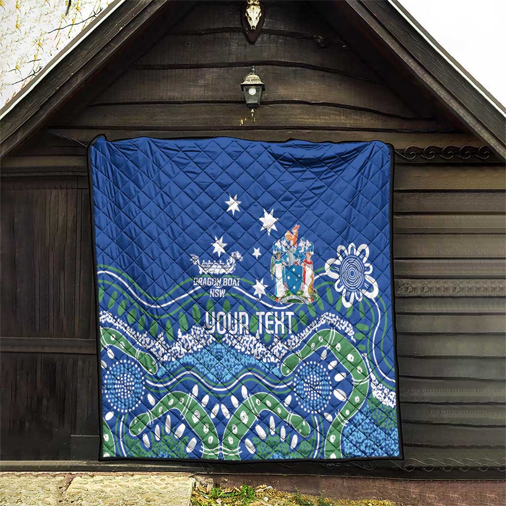 Personalised Australia Victoria Dragons Boat Quilt Aussie Aboriginal Dot Style