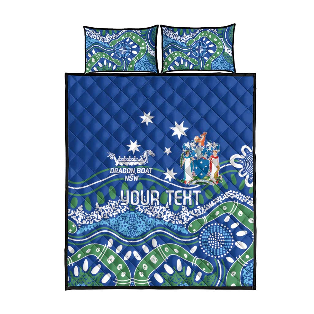Personalised Australia Victoria Dragons Boat Quilt Bed Set Aussie Aboriginal Dot Style