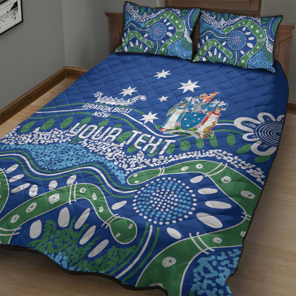 Personalised Australia Victoria Dragons Boat Quilt Bed Set Aussie Aboriginal Dot Style