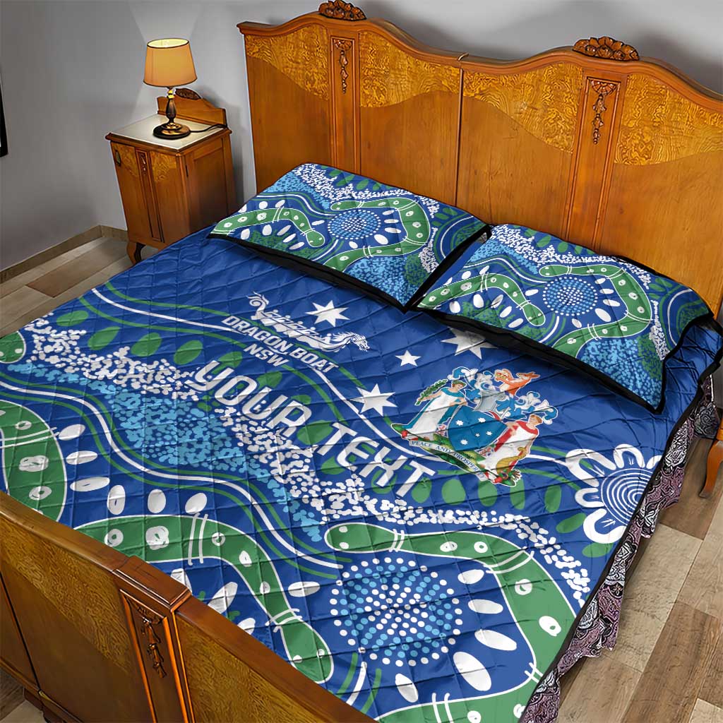 Personalised Australia Victoria Dragons Boat Quilt Bed Set Aussie Aboriginal Dot Style