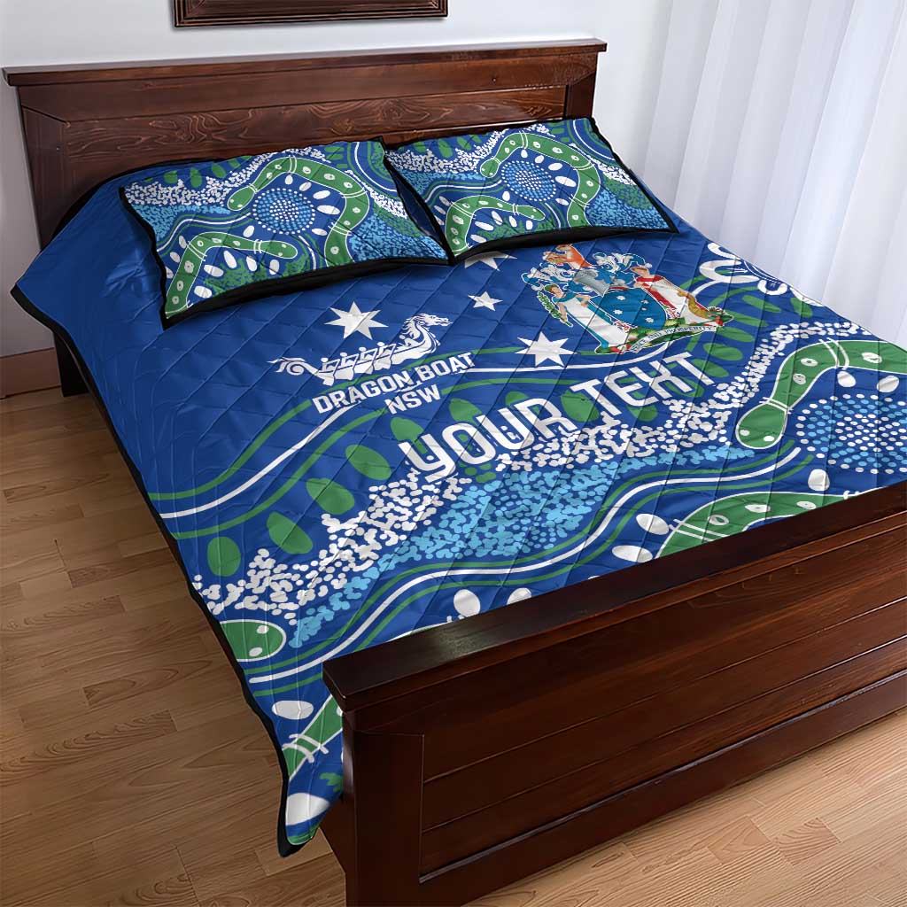 Personalised Australia Victoria Dragons Boat Quilt Bed Set Aussie Aboriginal Dot Style