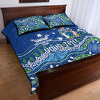 Personalised Australia Victoria Dragons Boat Quilt Bed Set Aussie Aboriginal Dot Style