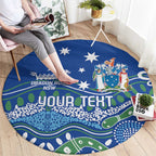 Personalised Australia Victoria Dragons Boat Round Carpet Aussie Aboriginal Dot Style