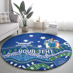 Personalised Australia Victoria Dragons Boat Round Carpet Aussie Aboriginal Dot Style