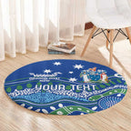 Personalised Australia Victoria Dragons Boat Round Carpet Aussie Aboriginal Dot Style