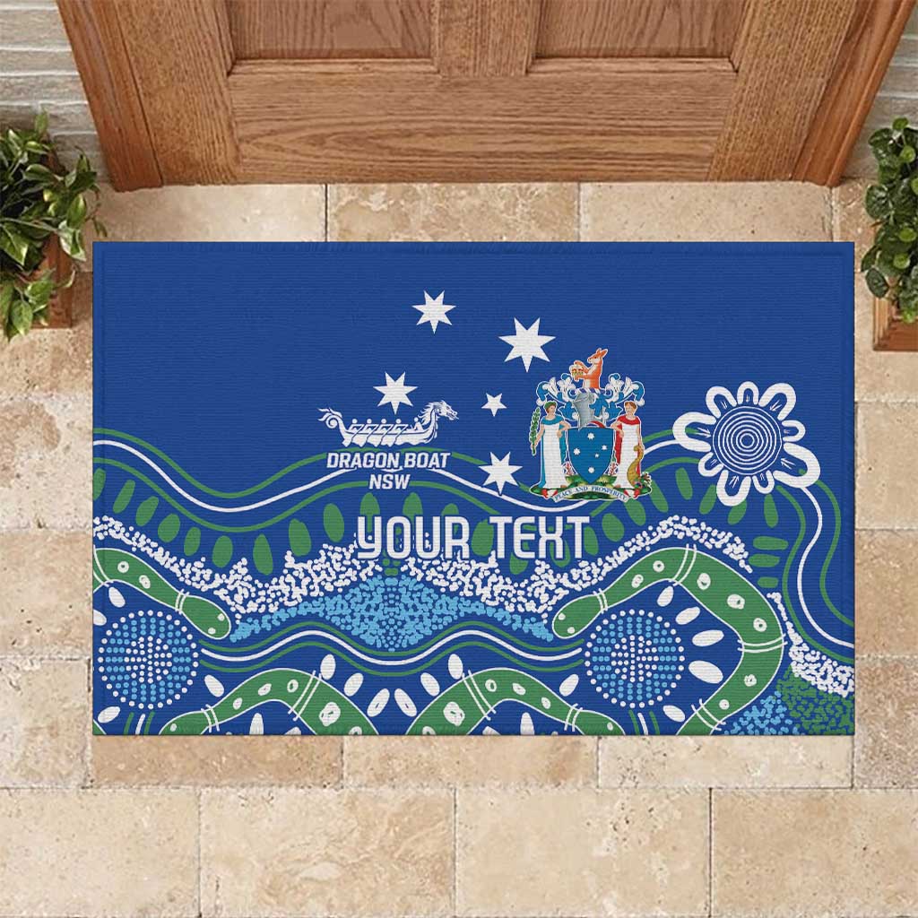 Personalised Australia Victoria Dragons Boat Rubber Doormat Aussie Aboriginal Dot Style