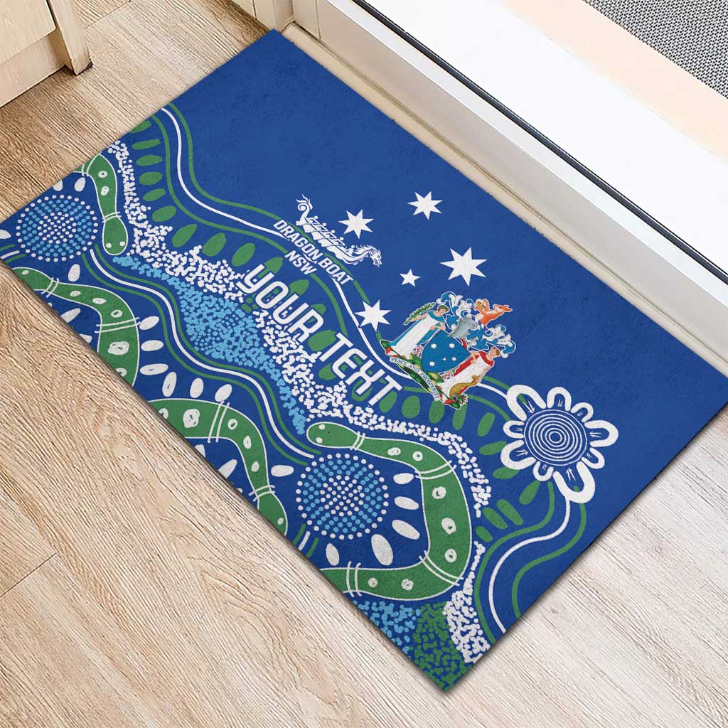 Personalised Australia Victoria Dragons Boat Rubber Doormat Aussie Aboriginal Dot Style