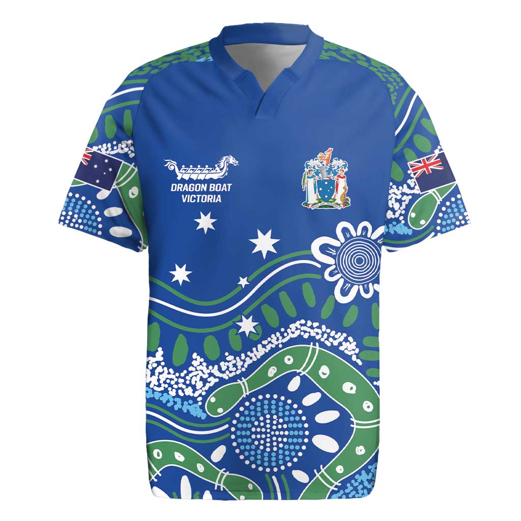 Personalised Australia Victoria Dragons Boat Rugby Jersey Aussie Aboriginal Dot Style