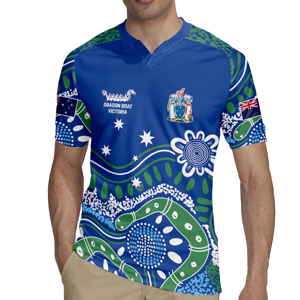 Personalised Australia Victoria Dragons Boat Rugby Jersey Aussie Aboriginal Dot Style
