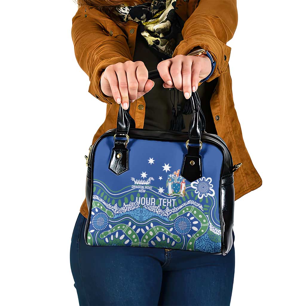 Personalised Australia Victoria Dragons Boat Shoulder Handbag Aussie Aboriginal Dot Style