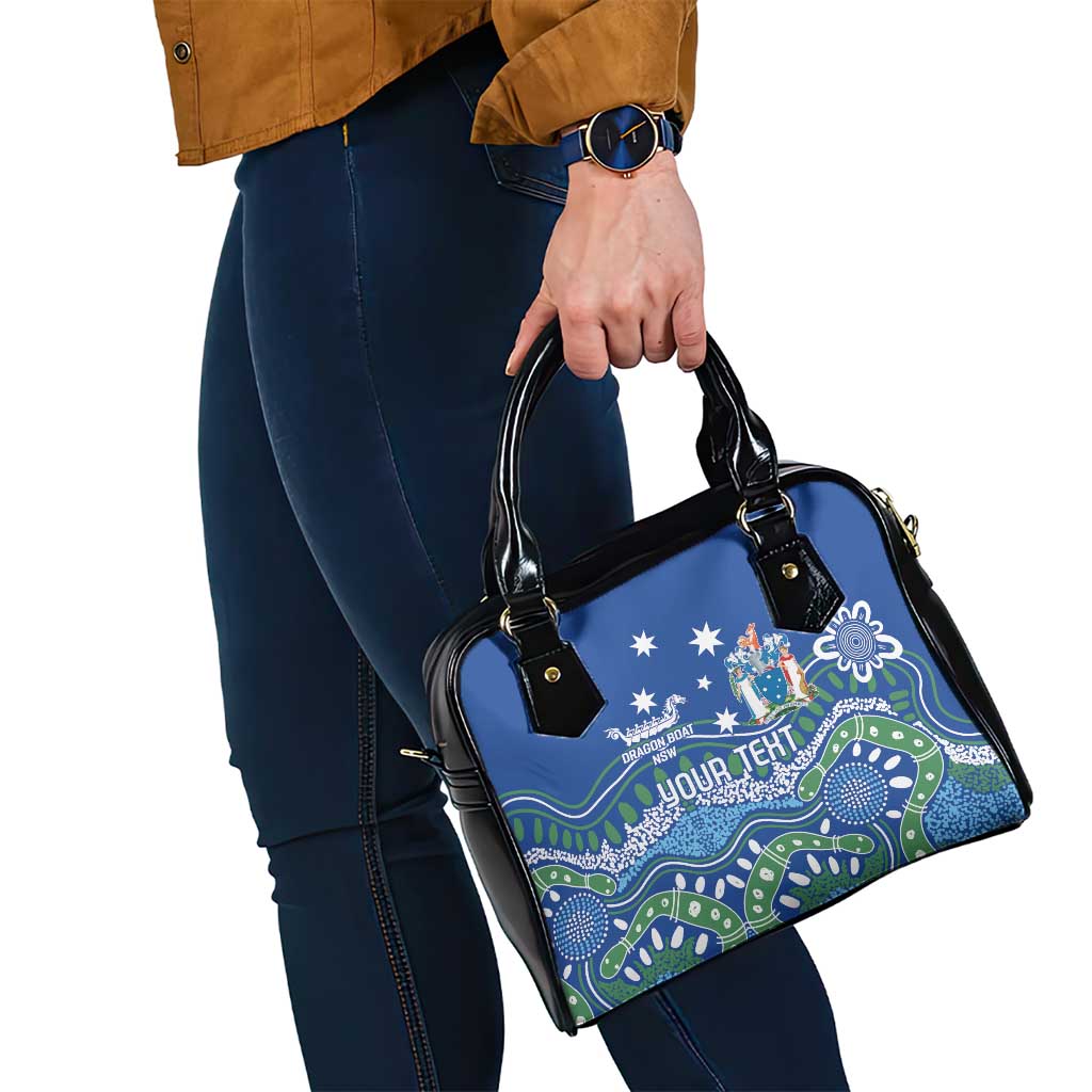 Personalised Australia Victoria Dragons Boat Shoulder Handbag Aussie Aboriginal Dot Style