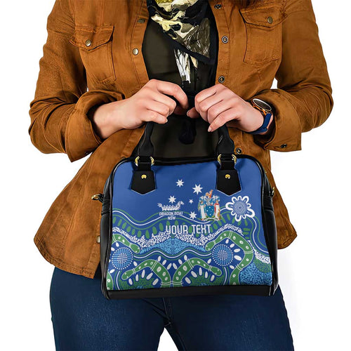 Personalised Australia Victoria Dragons Boat Shoulder Handbag Aussie Aboriginal Dot Style