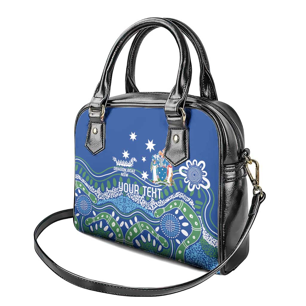 Personalised Australia Victoria Dragons Boat Shoulder Handbag Aussie Aboriginal Dot Style