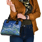 Personalised Australia Victoria Dragons Boat Shoulder Handbag Aussie Aboriginal Dot Style