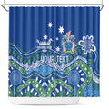 Personalised Australia Victoria Dragons Boat Shower Curtain Aussie Aboriginal Dot Style