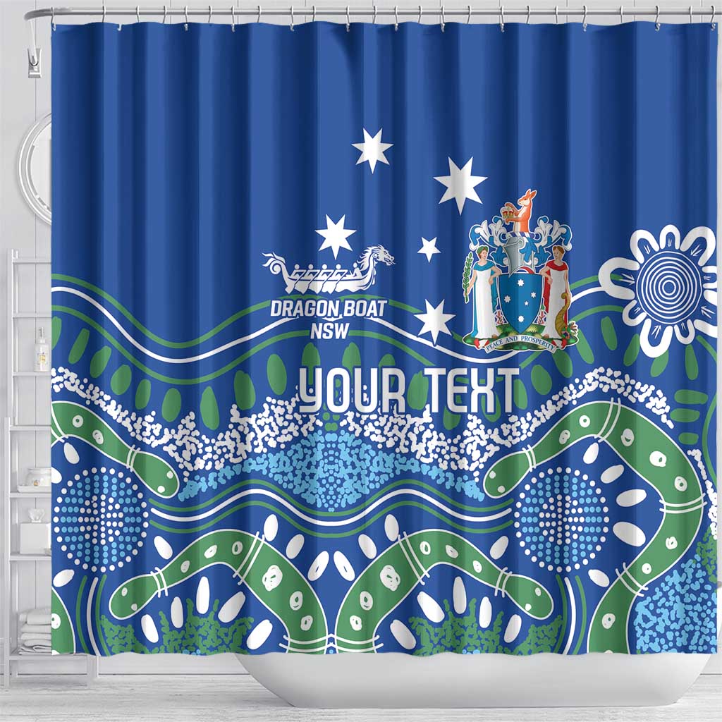 Personalised Australia Victoria Dragons Boat Shower Curtain Aussie Aboriginal Dot Style