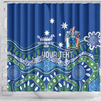 Personalised Australia Victoria Dragons Boat Shower Curtain Aussie Aboriginal Dot Style
