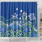 Personalised Australia Victoria Dragons Boat Shower Curtain Aussie Aboriginal Dot Style