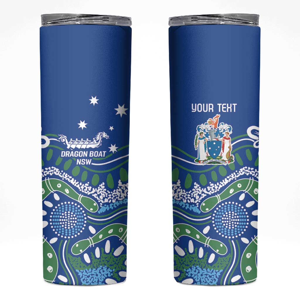 Personalised Australia Victoria Dragons Boat Skinny Tumbler Aussie Aboriginal Dot Style