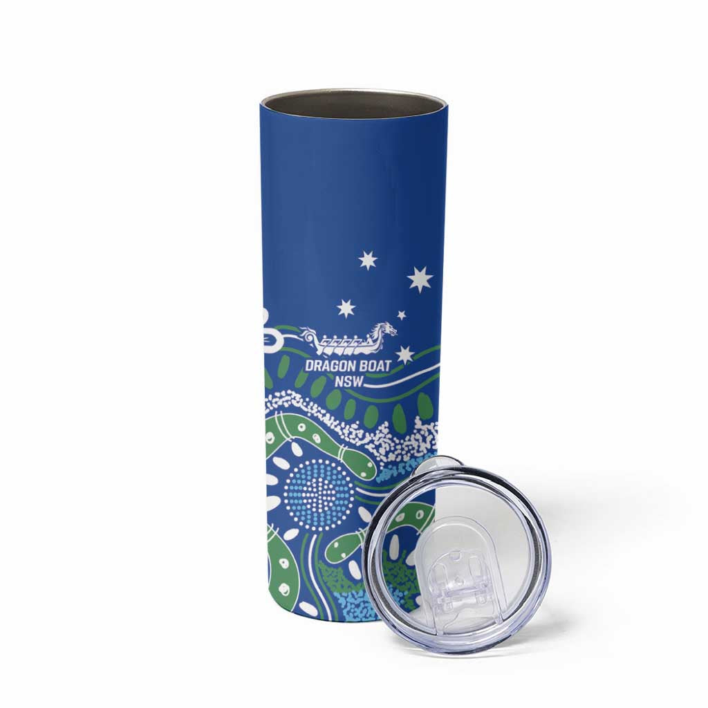 Personalised Australia Victoria Dragons Boat Skinny Tumbler Aussie Aboriginal Dot Style