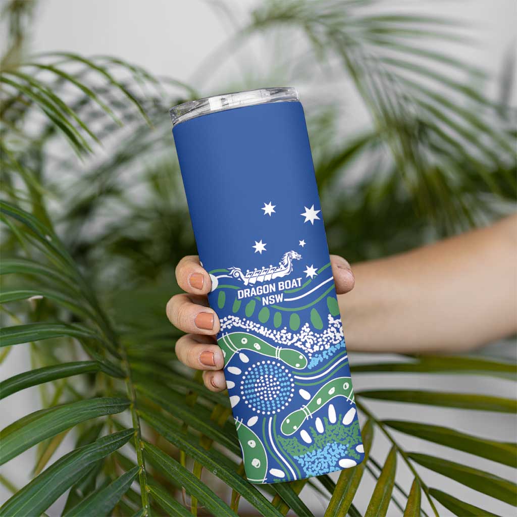 Personalised Australia Victoria Dragons Boat Skinny Tumbler Aussie Aboriginal Dot Style